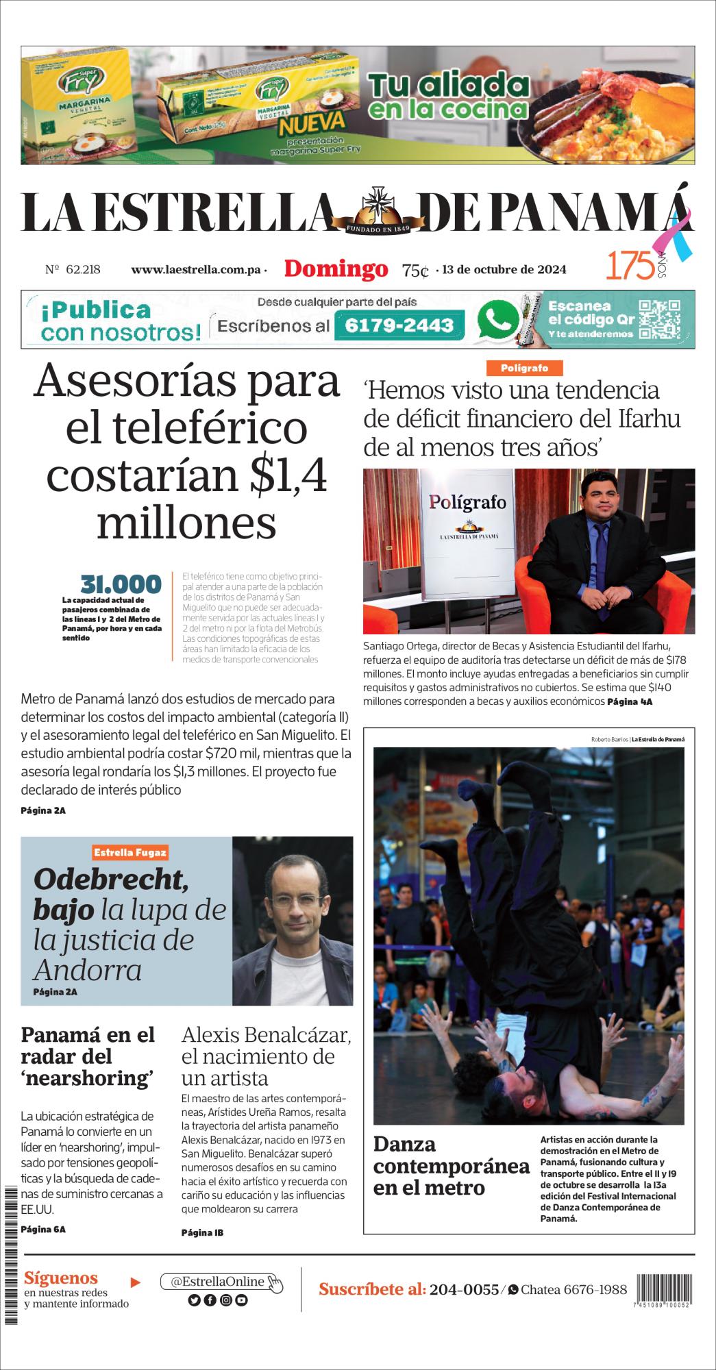 Portada del impreso del 13 de octubre de 2024