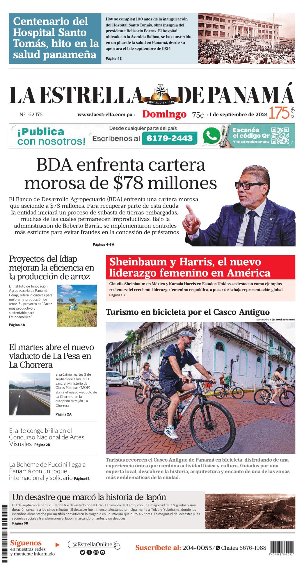 Portada del impreso del 1 de septiembre de 2024