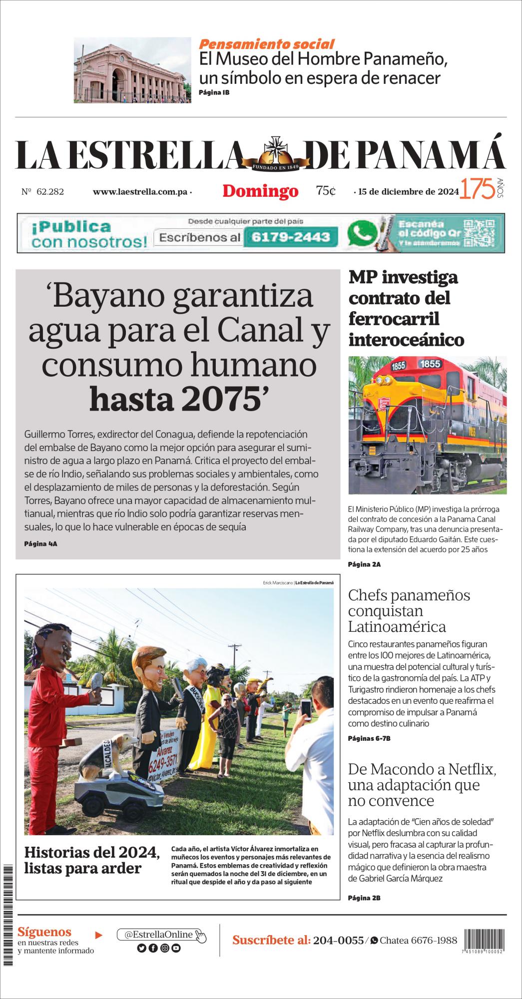 Portada del impreso del 15 de diciembre de 2024