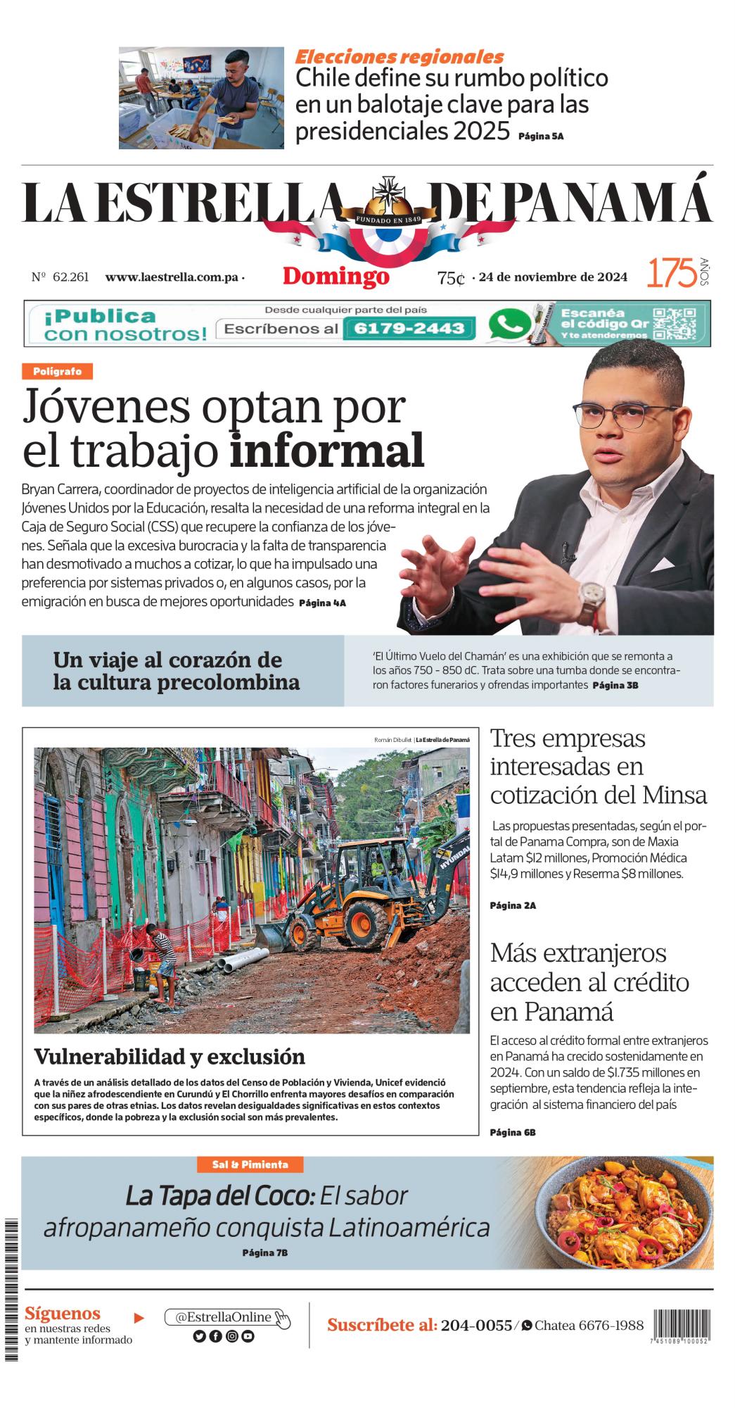 Portada del impreso del 24 de noviembre de 2024