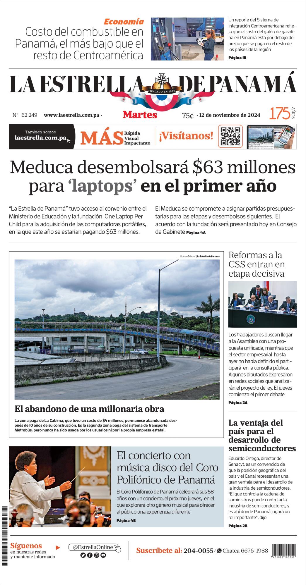 Portada del impreso del 12 de noviembre de 2024