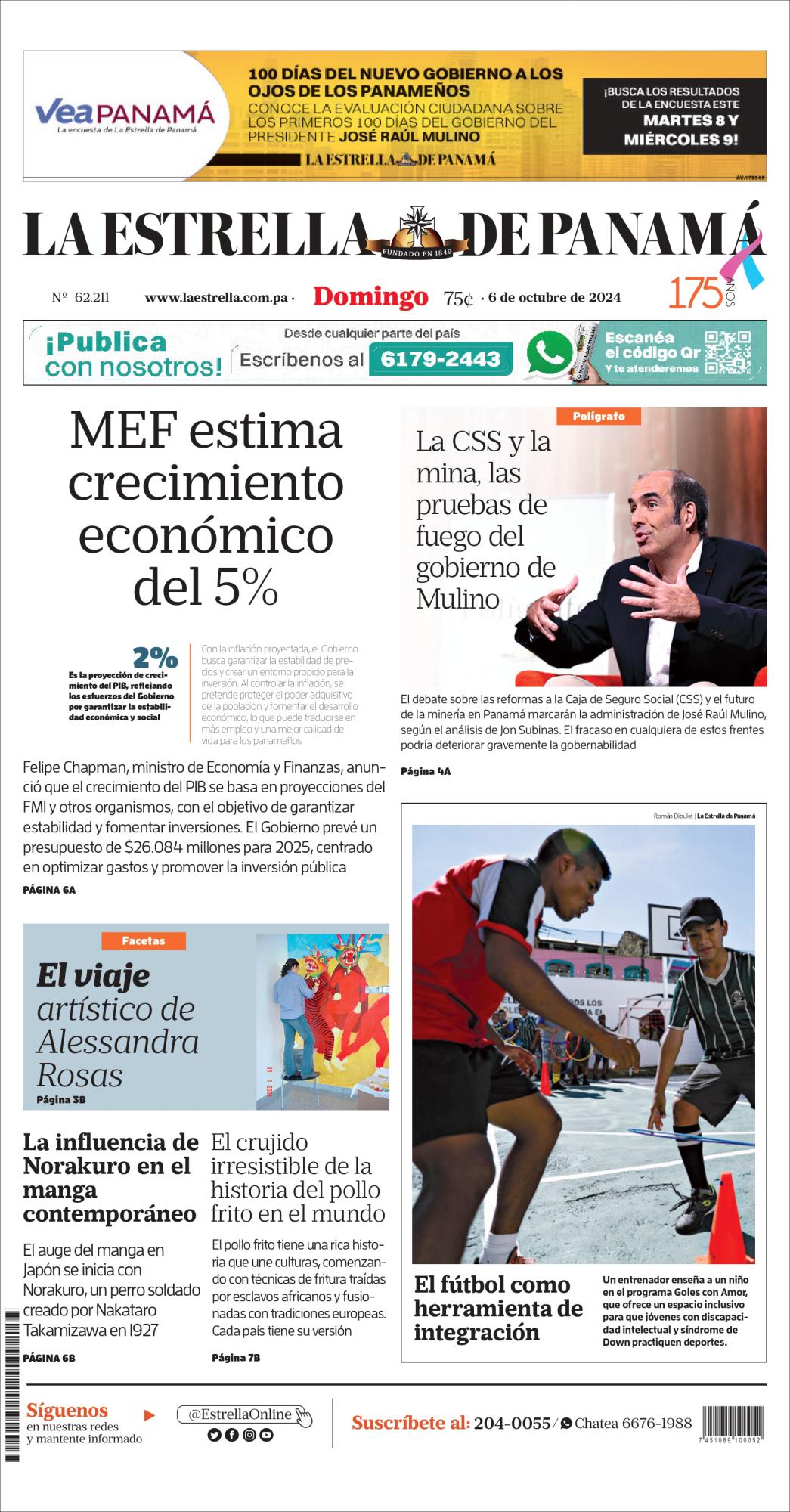 Portada del impreso del 6 de octubre de 2024