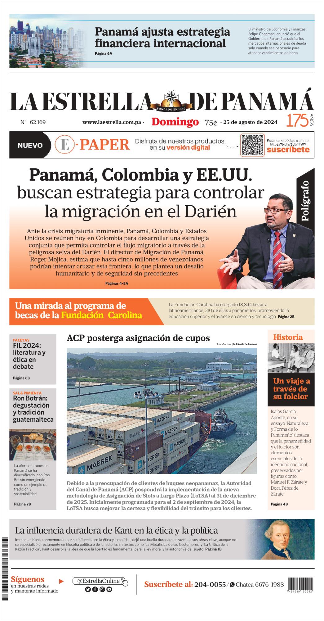 Portada del impreso del 25 de agosto de 2024