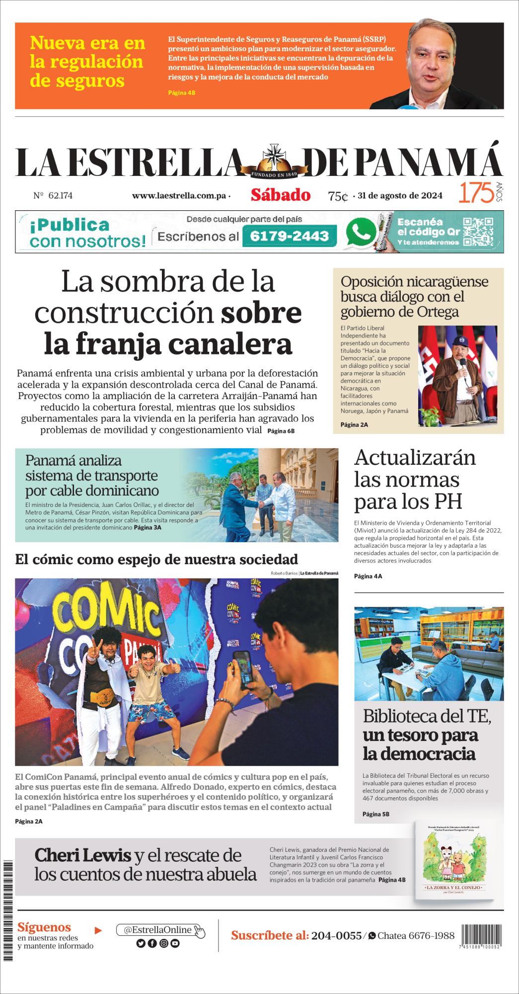 Portada del impreso del 31 de agosto de 2024