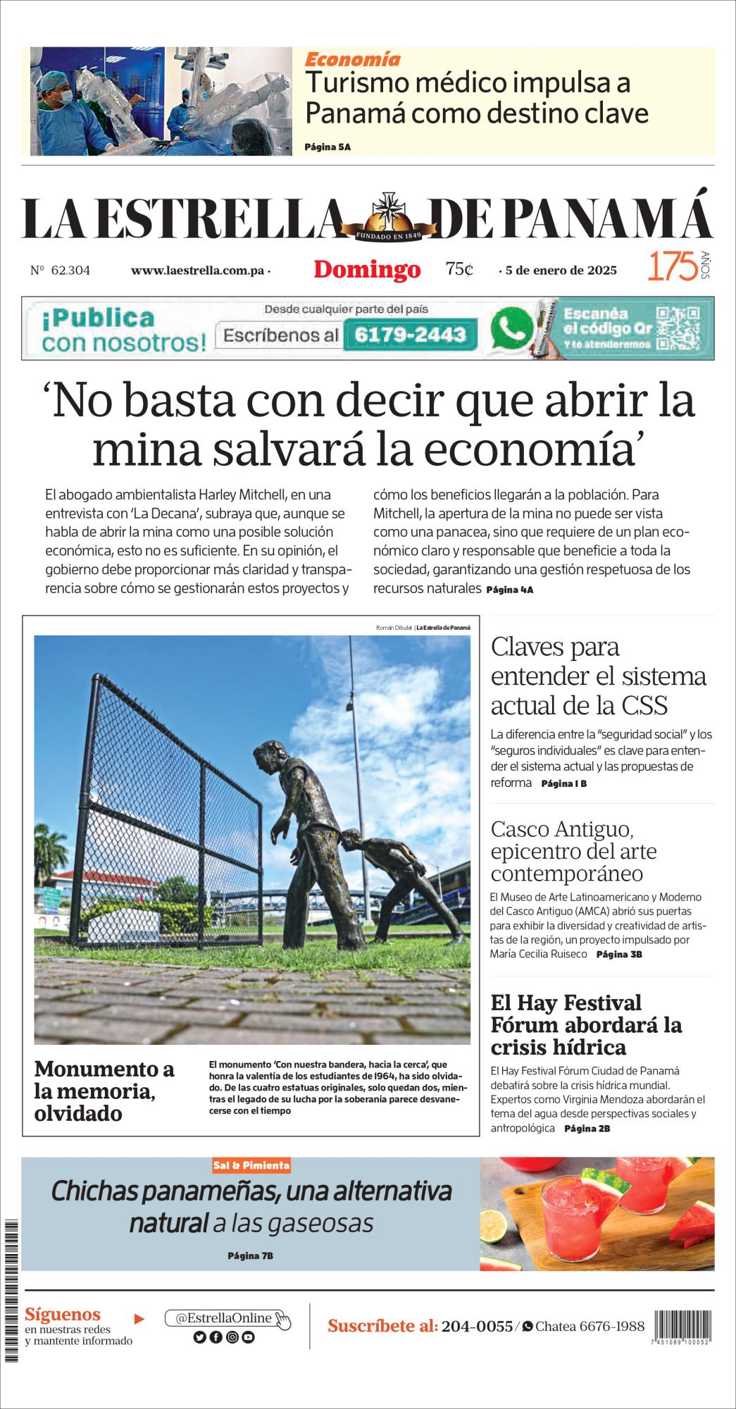 Portada del impreso del 5 de enero de 2025