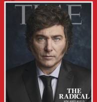 Fotografía cedida por la revista Time donde se muestra la portada dedicada al presidente de Argentina, Javier Milei, titulada 'El radical'.
