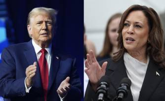 Combo de fotografías en las que se observa a los candidatos a la Presidencia de Estados Unidos: el expresidente Donald Trump y la actual vicepresidenta Kamala Harris.