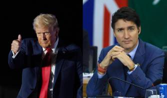 Combo de fotografías de archivo del presidente electo de Estados Unidos, Donald Trump (i) y el primer ministro canadiense, Justin Trudeau.