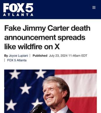 Es falso que el expresidente de Estados Unidos ha fallecido.
