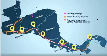 Esquema de un eventual ferrocarril regional.