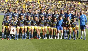 Fotografía de archivo de las jugadoras de la selección femenina de Colombia.