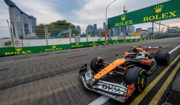 El piloto Lando Norris durante una de las prácticas previo al GP de Singapur.