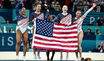 Imagen publicada en la cuenta de Instagram de la gimnasta estadounidense Simone Biles con el mensaje: “Falta de talento, pereza, campeonas olímpicas”.