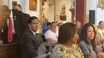 Marco Rubio en la misa en Iglesia Nuestra Señora de La Merced.