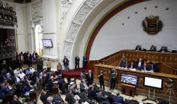 Fotografía de archivo de una vista general del hemiciclo de sesiones del Parlamento venezolano, en Caracas.