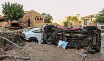 Destrozos causados por la dana en Letur (Albacete), este jueves.