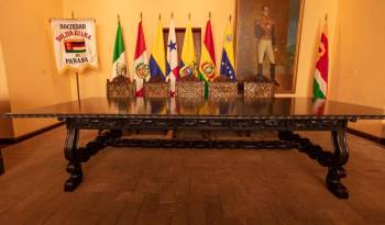 Vista actual de dónde Salón en que se realizó la sesión capitular del Congreso Anfictiónico o Congreso de Panamá en lo que ahora se conoce como el Palacio Bolivar.
