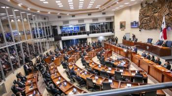 El presidente de Panamá, Laurentino Cortizo, durante su discurso ante la Asamblea Nacional, el pasado 2 de enero.