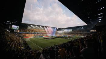 Vista al Lower.com Field, casa del Columbus Crew de la MLS.