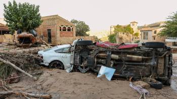 Destrozos causados por la dana en Letur (Albacete), este jueves.