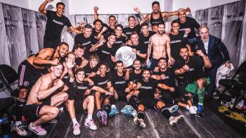 El equipo del Inter Miami celebrando el Supporters’ Shield.