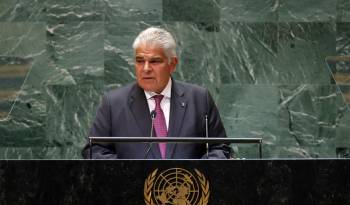 Presidente de Panamá, José Raúl Mulino, durante su discurso en la Naciones Unidas.