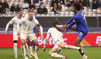 Instantes del partido entre Israel y Francia.