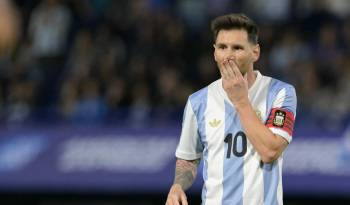 Lionel Messi durante un partido con la Selección Nacional de Argentina.