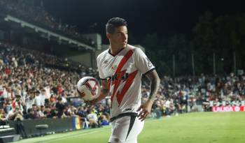 El centrocampista colombiano del Rayo Vallecano, James Rodríguez.