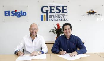 Beto Boutet, fundador de Seguros Boutet (i) junto a Publio De Gracia Tejada, gerente de GESE (d).