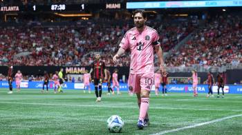 El delantero del Inter Miami, Lionel Messi durante el partido frente al Atlanta United.