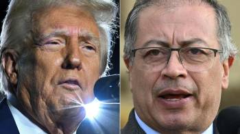 El presidente de Estados Unidos, Donald Trump (izq.) y el presidente de Colombia, Gustavo Petro.