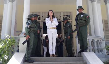 La líder de la oposición venezolana, María Corina Machado, en una imagen del pasado domingo durante las elecciones presidenciales.