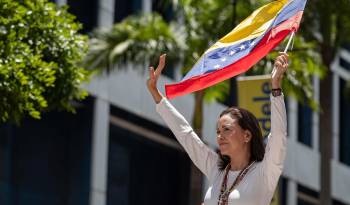 Fotografía de archivo de la líder opositora venezolana María Corina Machado. EFE/ Ronald Peña