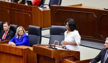 Ministra de Educación, Lucy Molinar, en su comparecencia en la Asamblea Nacional este 16 de septiembre.