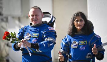 Astronautas Suni Williams y Butch Wilmore.