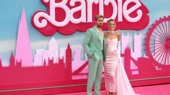 Ryan Gosling y Margot Robbie en un estreno de la película ‘Barbie’