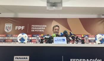 El técnico de la selección de Panamá, Thomas Christiansen durante la conferencia de prensa.