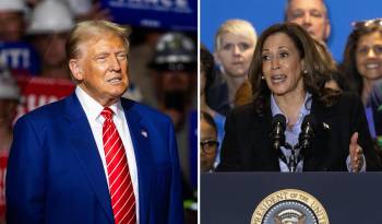 Combo de dos fotografías donde están el expresidente de Estados Unidos y candidato presidencial republicano, Donald Trump, y la vicepresidenta de Estados Unidos y candidata presidencial demócrata, Kamala Harris.