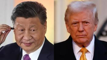 Combo de fotografías donde se observa al presidente de China, Xi Jinping (i), y al presidente electo de EE.UU., Donald Trump.