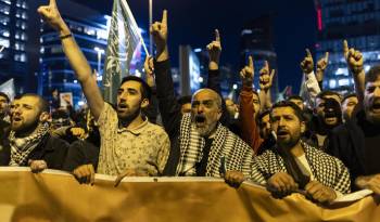 En Estambul, Turquía, se organizó una manifestación en apoyo del pueblo de Palestina.