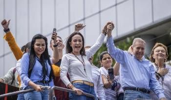 La líder opositora venezolana María Corina Machado y el candidato a la presidencia de Venezuela Edmundo González Urrutia.