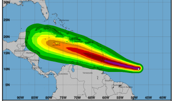 La tormenta, que se mueve a unos 675 kilómetros al este de Barbados