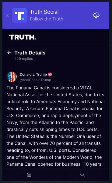 Trump pide que el Canal de Panamá reduzca sus tarifas, de lo contrario debe regresarlo a EE. UU.