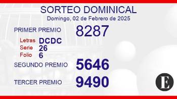 Sorteo de oro dominical del 2 de febrero de 2025