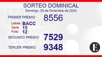 Sorteo de oro dominical de 29 de diciembre de 2024