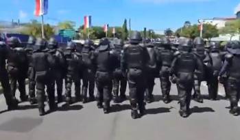 También hubo una manifestación en el sector en donde se ubicó la tarima principal en la ciudad de Colón.