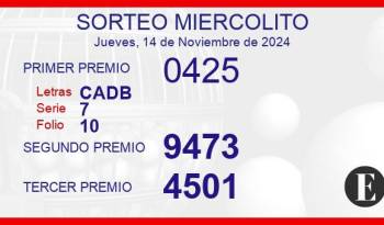 Sorteo de oro miercolito de 13 de noviembre de 2024