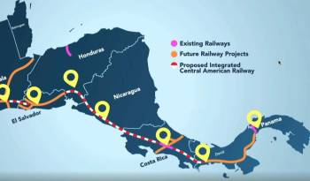 Esquema de un eventual ferrocarril regional.