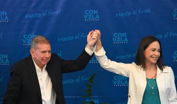 Edmundo González Urrutia, candidato presidencial opositor, y María Corina Machado, dirigente de la oposición venezolana.